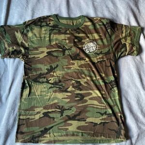 Santa Cruz Skateboards Green Camouflage Tee